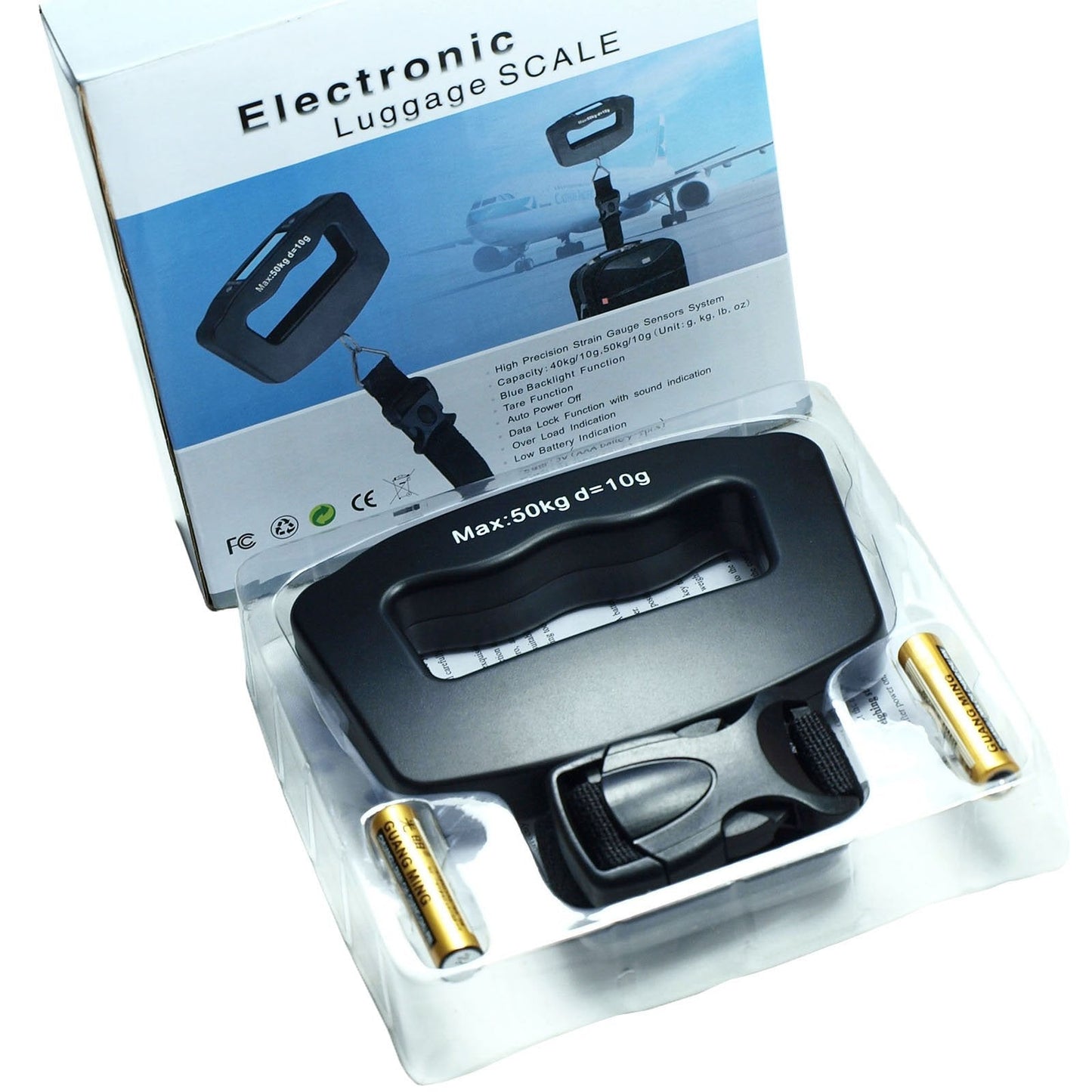 Horizon 50kg /110 LB x 10g Digital Travel Luggage Scale Hanging Scale with Strap