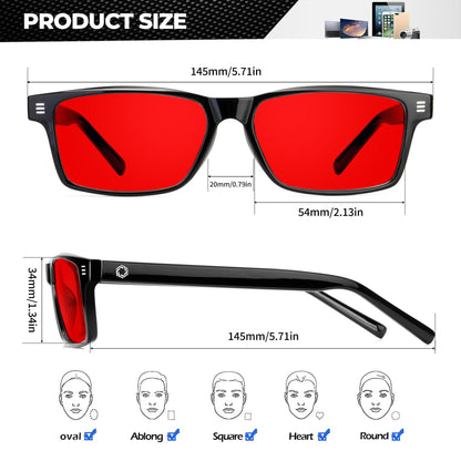 ANYLUV Blue Light Glasses for Sleep, 99.9% Blue Green Light Blocking with Red Lens, Reduce Eye Strain Computer Glasses