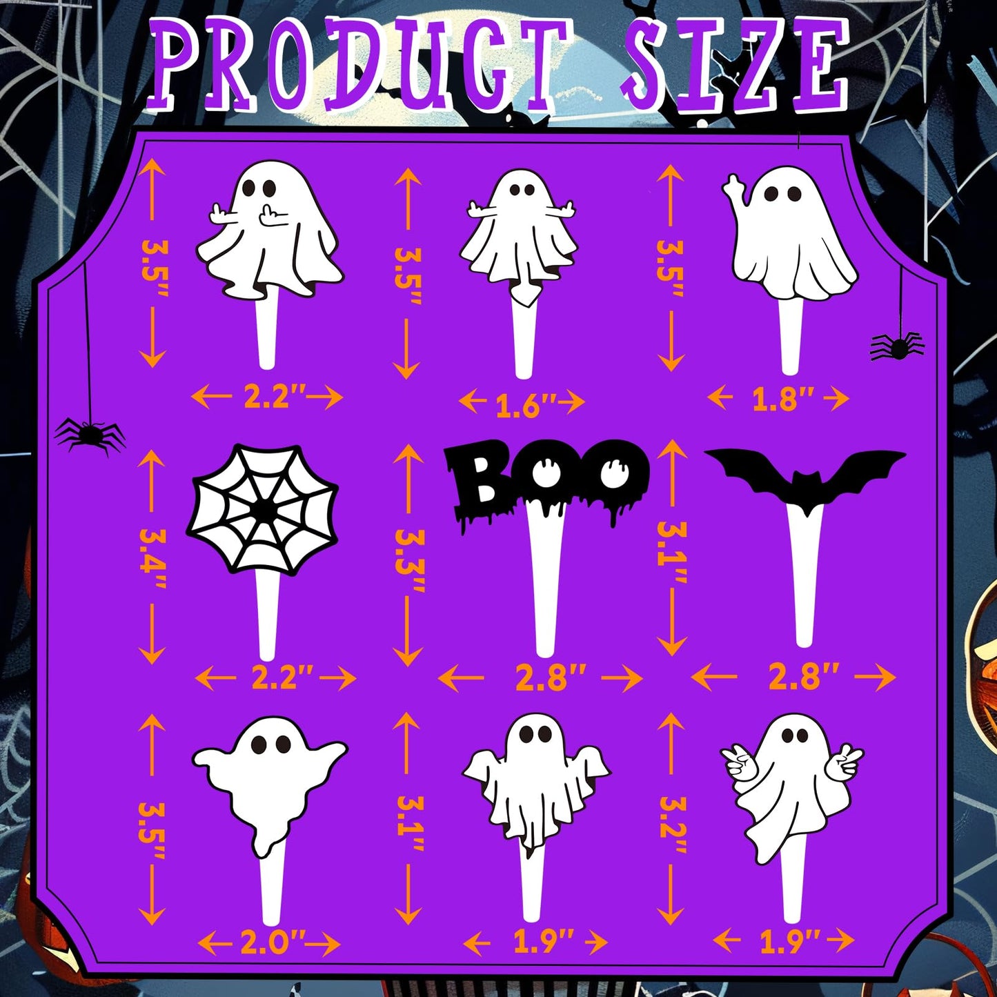 40 Pcs Ghost Cupcake Toppers - Spooky Party Decorations for Ghost-Themed Birthdays, Baby Showers, and Halloween Cakes