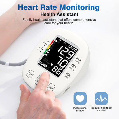 Blood Pressure Monitors for Home use, Automatic Digital BP Machine, Adjustable Upper-Arm Blood Pressure Cuff(8.7'' -16.5''), Large Clear LCD Backlit Display&HR Detection, 2x99 Sets Memory