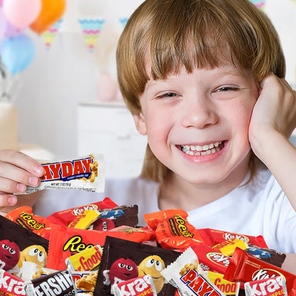 Assorted Chocolate Candy Mix - Individually Wrapped Milk, Dark, and White Chocolates - 2lb Bulk Variety Pack for Snacking, Sharing, and Gifting - Ideal for Home, Office, and Events