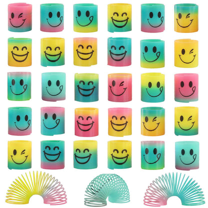 48 Pack Spring Rainbow Magic Fidget Stress Coil Mini Springs Bulk Toys for Party Favor Carnival Prize Birthday Goodie Bag Stuffers for Kids Boys Girls… (48)