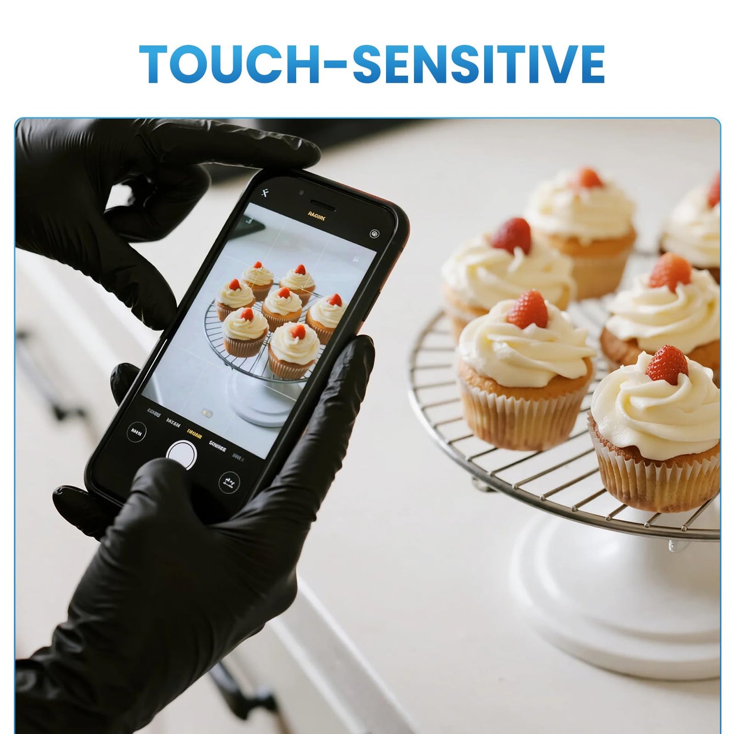 Borje Nitrile Gloves Large, 100 Count Disposable Gloves, Black, Latex-Free Powder-Free, Medical Exam, Food Safe, Cleaning, Cooking