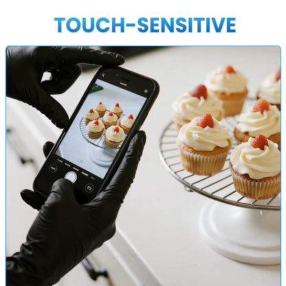 Borje Nitrile Gloves Large, 100 Count Disposable Gloves, Black, Latex-Free Powder-Free, Medical Exam, Food Safe, Cleaning, Cooking