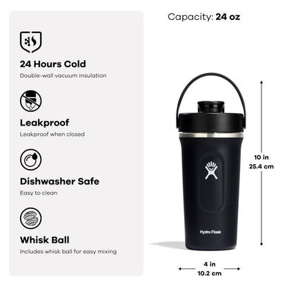Hydro Flask 24 Oz Insulated Shaker Bottle Black