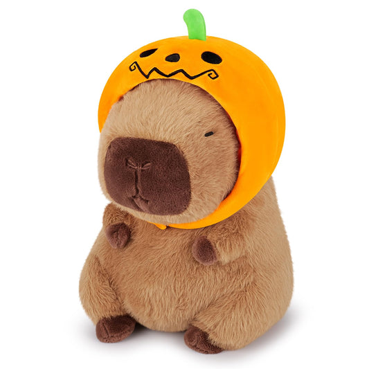 Achwishap Capybara Plush,Cute Plushies Halloween Capybara Stuffed Animal,Capybara Plush Toys,Kawaii Plush Stuffed Toy Plushie Gift for Kids Adults Thanksgiving(Capybara with Pumpkin Hat,12”)