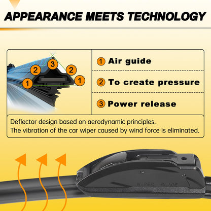 AUTOBOO 13" and 13" Windshield Wipers Blades (Pack Of 2),OEM Quality Premium All-Seasons Wiper blades,Stable and Quiet Armor wiper blades