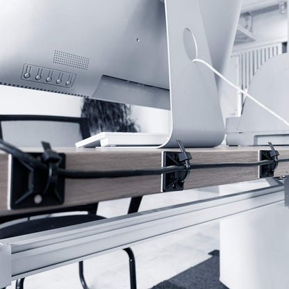 HUASAI 4/5" 100 Pack Zip Tie Mount With Cable Ties,Self Adhesive-backed Mounts for Wire Holder, White Cable Management Clips Wall Anchors