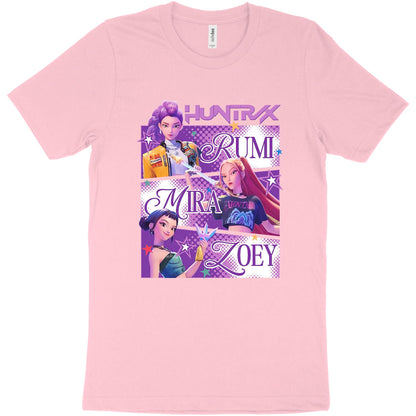 Huntrix Shirt - Demon Pop Hunters Shirt - Dark Fantasy Idol Slayer Graphic Tee - Supernatural K-Pop Merch for Kids&Adult (Pink, Youth S)