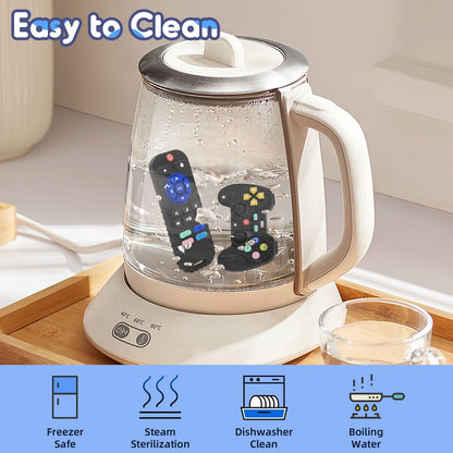 AiTuiTui Teething Relief Teethers Toys for Babies 3 6 9 12 Months Gifts, Silicone Sensory Teether Remote Control & Game Controller Baby Bath Toys for Newborn Infant Toddler Boy Girl Autism Birthday