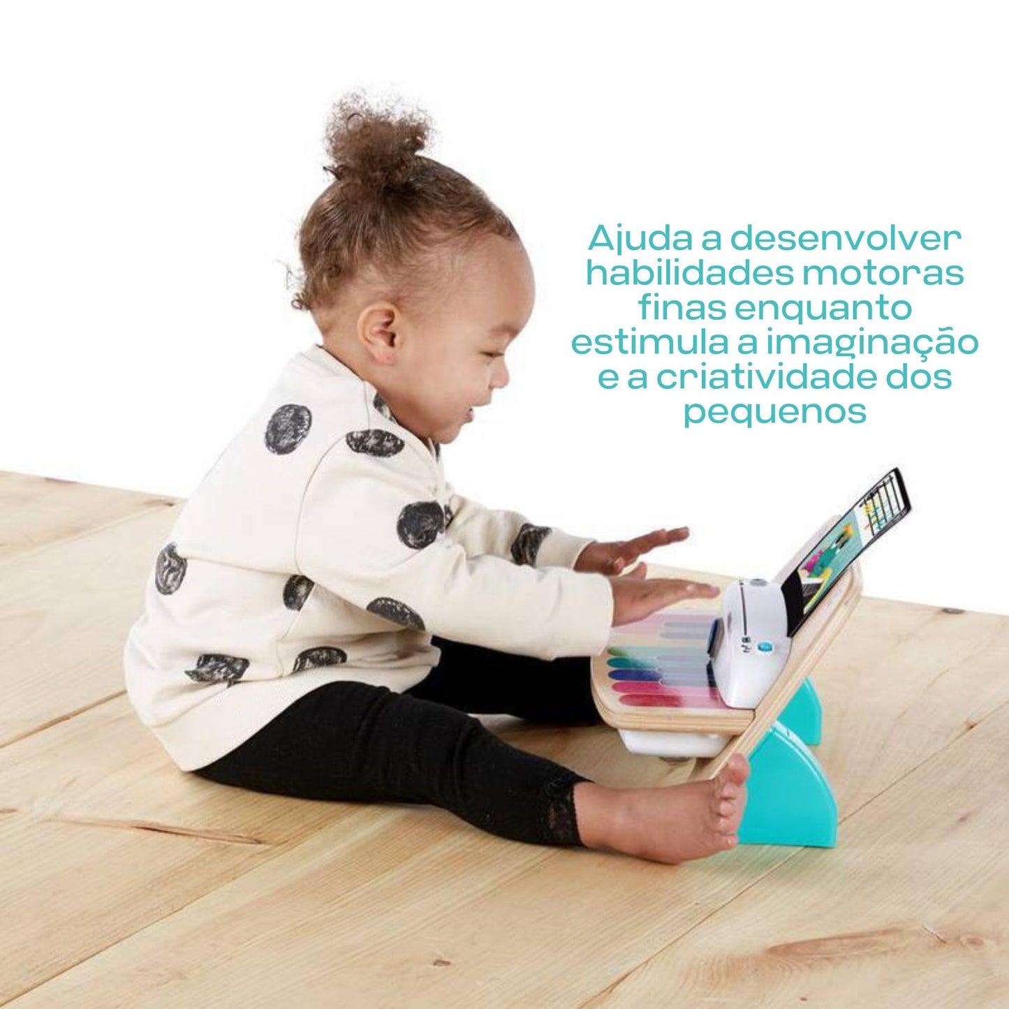 Baby Einstein and Hape Magic Touch Wooden Toy Piano, Montessori Musical Learning Toy for Babies and Toddlers 6mo+