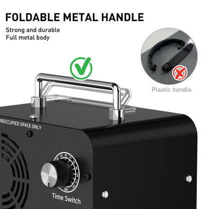 AIIKEE Commercial Ozone Machine 45,000mg/h, Industrial High Capacity of Multipurpose Ozone Purifier with Carry Handle for Home, Bar, Farm and Restaurant Black