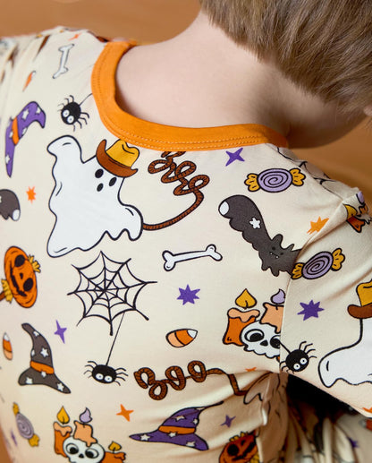 Bamboo Viscose Toddler Halloween Pajamas Boys Girls Kids Baby 2pcs Long-Sleeve Pyjamas Set 4-5T Snug fit Sleepwear Pjs