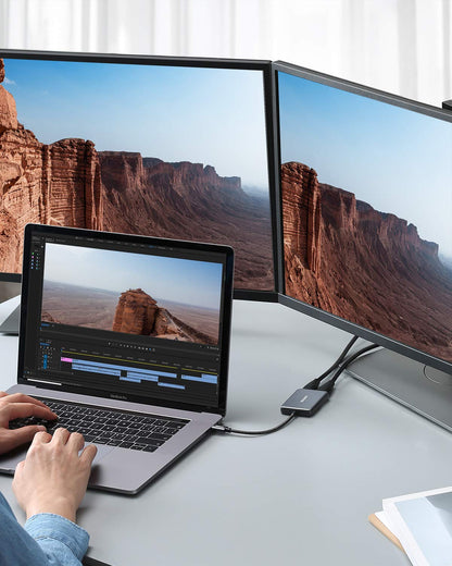 Anker USB C to Dual HDMI Adapter, Compact and Portable USB C Adapter, Supports 4K@60Hz and Dual 4K@30Hz, for MacBook/LenovoYoga/Thinkpad, XPS,[macOS only Support SST Mode]