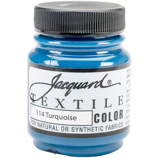 Jacquard Textile Paint 2.25 Oz Turquoise for Clothes, Furniture Upholstery, Shoes or Tote Bags – Indoor & Outdoor