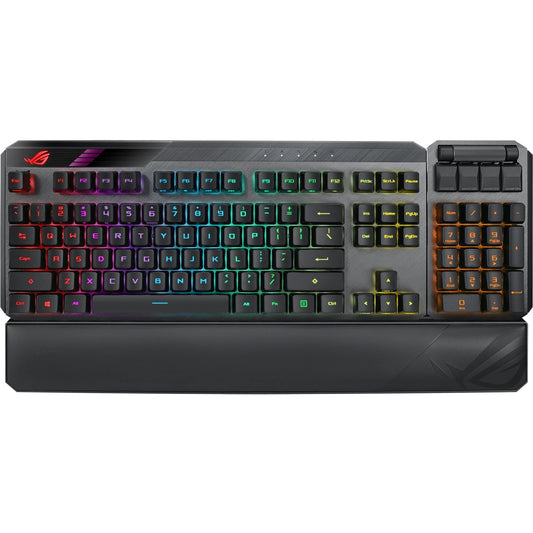 ASUS ROG Claymore II Wireless Modular Gaming Mechanical Keyboard (ROG RX Blue Switches, detachable numpad & wrist rest for TKL 80%/100%, Aura Sync, media controls, fast charge, USB 2.0 Passthrough)