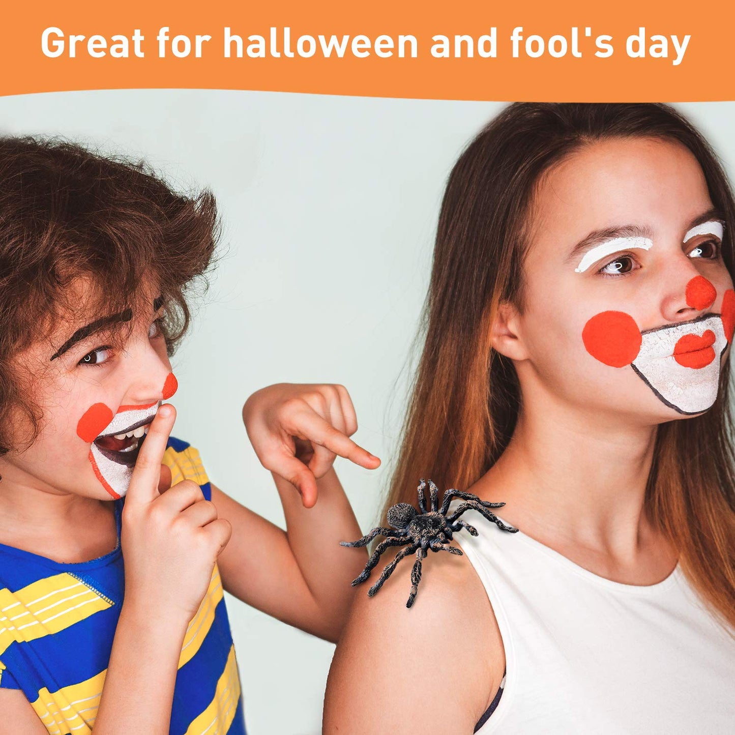 4 Pieces Realistic Spider Giant Fake Spider Action Model Plastic Animal Tarantula Toy Figures Lifelike Educational Toy for Girls and Boys, Halloween Prank Props Party Supplies