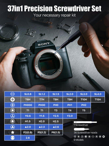 37-in-1 Precision Screwdriver Set, [Super Durable] Magnetic Small Screw Driver, Tiny Torx with T2 T3 T4 T5 T6 T7 T8 T9 T10 T15, Mini Repair Tool Kit for Watch, Computer, Xbox, PS3, PS4, PS5, More