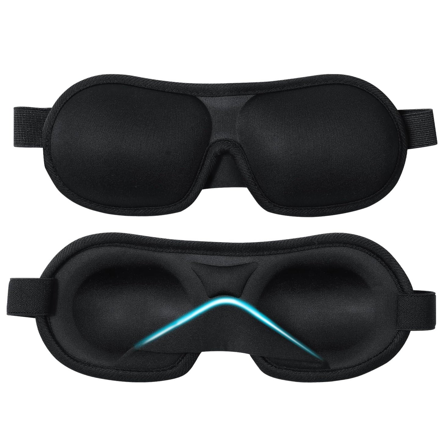 Brencco Breathable 3D Sleep Mask for Men and Women - 100% Light Blocking for Sleeping, Travel and Yoga