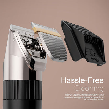 AJELU Dog Grooming Clipper Kit, Cordless Low Noise Rechargeable Electric Trimmer With Adjustable Comb & Detachable Blades, Suitable for Dogs, Cats, Pets