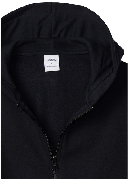 Amazon Essentials Hoodies - Boys' Black Zip-Up Sweatshirt, Medium, Fleece