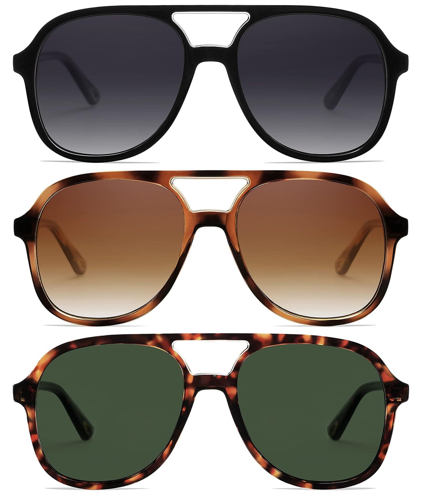 Arjien Polarized Aviator Sunglasses for Women Men, Trendy Square Womens Mens Sunglasses, 70s Retro Aviators, UV400 Protection