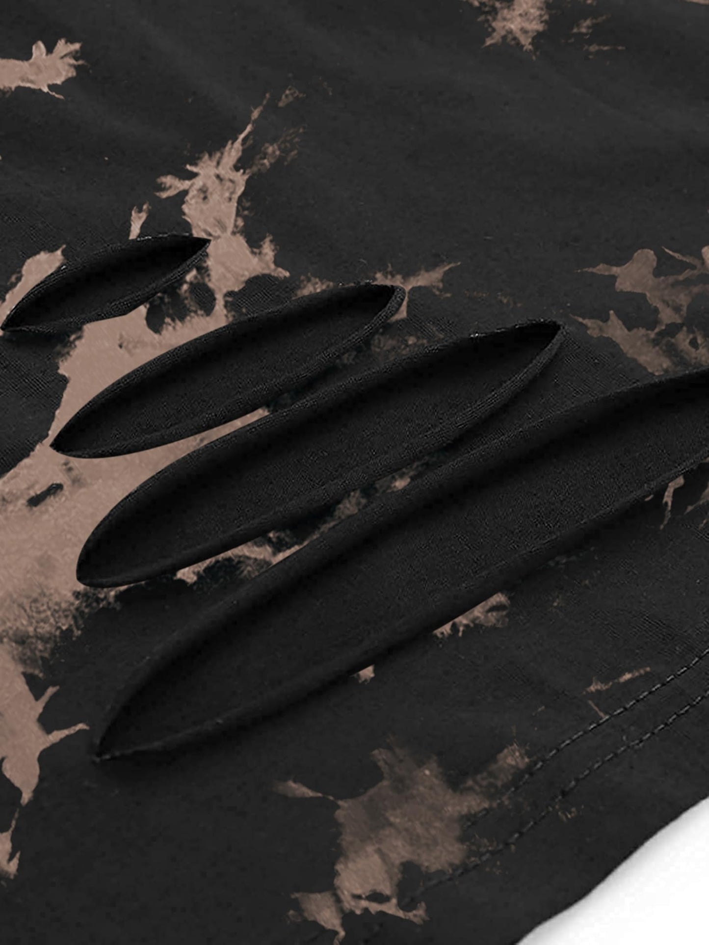 Avanova Women Finger Graphic Print Skull Skeleton Casual T Shirt Tee Short Sleeve Tie Dye Crop Top Tie Dye Brown Medium