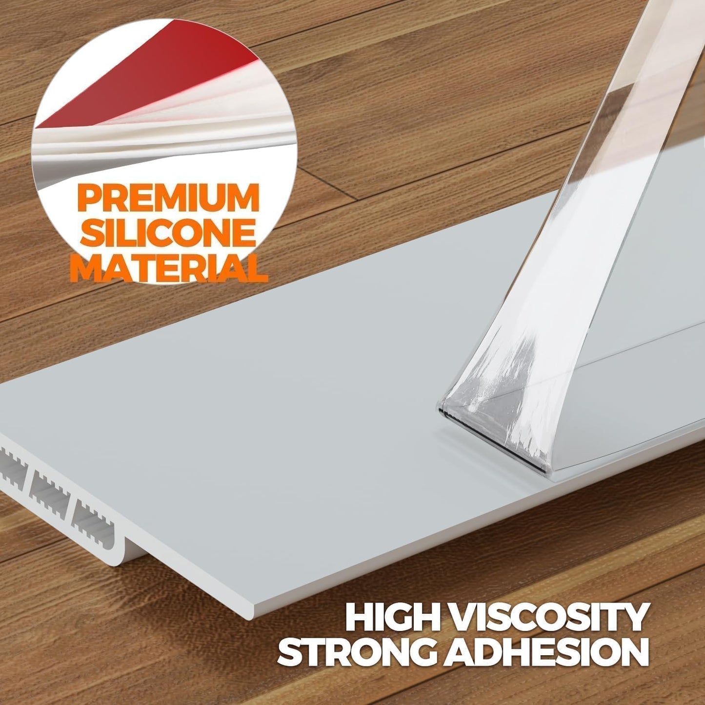 Holikme 2 Pack Door Draft Stopper Sheets, Rolls & Strips Under Door Draft Blocker Insulator Doors Sweep Weather Stripping Noise Stopper Strong Adhesive, White