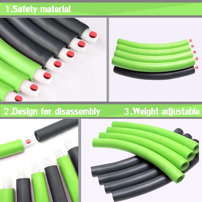 Auoxer Fitness Exercise Weighted Hoops, Lose Weight Fast by Fun Way to Workout, Fat Burning Healthy Model Sports Life, Detachable and Size Adjustable Design