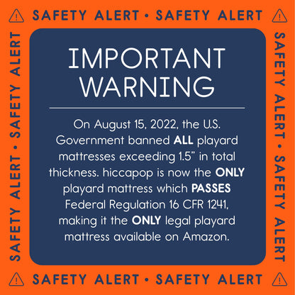 hiccapop Playpen Mattress Pad - 1.0" Thick Playard Mattress Topper for Pack and Play with Washable Cover and Carry Bag