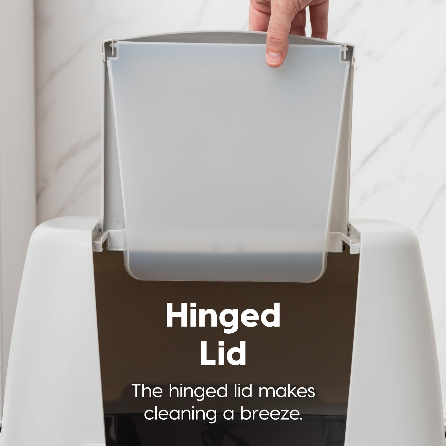 IRIS USA Cat Litter Box with Front Door Flap and Scoop, Covered Kitty Box with Handle and Buckles for Portability and Privacy, Dark Gray