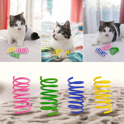 AGYM Cat Spring Toys, 30 Pack Cat Spiral Springs for Indoor Cats, Colorful & Durable Plastic Spring Coils Attract to Swat, Bite, Hunt, Interactive Toys for Kittens
