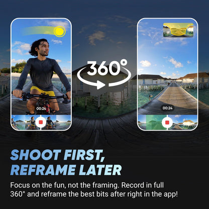 Insta360 X4 Get-Set Bundle - 8K Waterproof 360 Action Camera, 4K Wide-Angle Video, Invisible Selfie Stick, Removable Lens Guards, 135 Min Battery Life, AI Editing, Stabilization