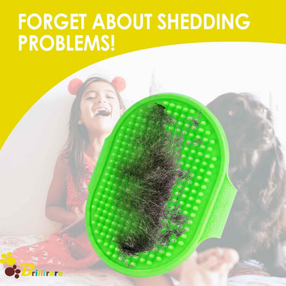 BRILLIRARE 2 Pack Dog Grooming Brush, Premium Soft Silicone Pet Bath Brushes with Adjustable Handle, Shampoo Soothing Comb for Wet Dry Long Short Haired Dogs & Cats Massaging, Deshedding