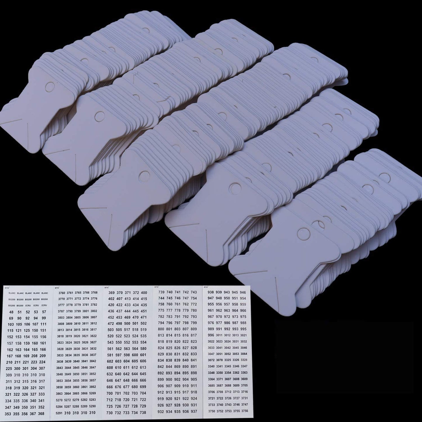 520 Pack Cardboard Floss Bobbins,Floss Cards for Wrap and Store Floss, Needlepoint and Craft Thread ，with 500 Color Number Labels,