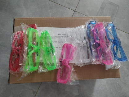 50 Packs LED Glasses Mardi Gras Party Supplies ,5 Neon Colors,3 Light Modes Light up Glow Sticks Glasses Toys Party Supplies for kids Adults Fit Halloween Christmas New Year Eve Graduations (50)