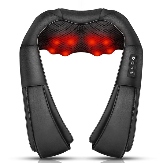 iKristin Neck Massager with Heat, Shiatsu Massager for Neck, Back, Shoulder, Foot and Leg, Deep Tissue 3D Kneading Massage for Relax Muscles at Home and Offie,Back Massagers for Women and Men
