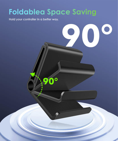 6 Pack Foldable Controller Wall Mount Holder for Xbox PS5 PS4 PS3 Switch Pro Strong Adhesive/Screw Upgraded Controller Stand Hanger with Anti-slip Pad Universal Gaming Remote, Headphone Accessories