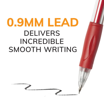 BIC Velocity Strong Lead Mechanical Pencils, With Colorful Barrel, Thick Point (0.9mm), 4-Count Pack Mechanical Pencils With Erasers