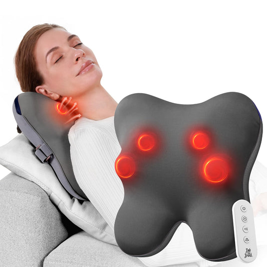 BOB AND BRAD Back Massager with Heat and Remote, EZBack Plus Neck Massager for Pain Relief Deep Tissue, Shiatsu Massage Pillow with 3 Level for Full Body, FSA HSA Eligible Ideal Gifts for Women Men ﻿