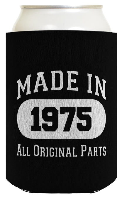 50th Birthday Gifts For Women Made In 1975 Original Parts 2-Pack Can Drink Thermocoolers Black