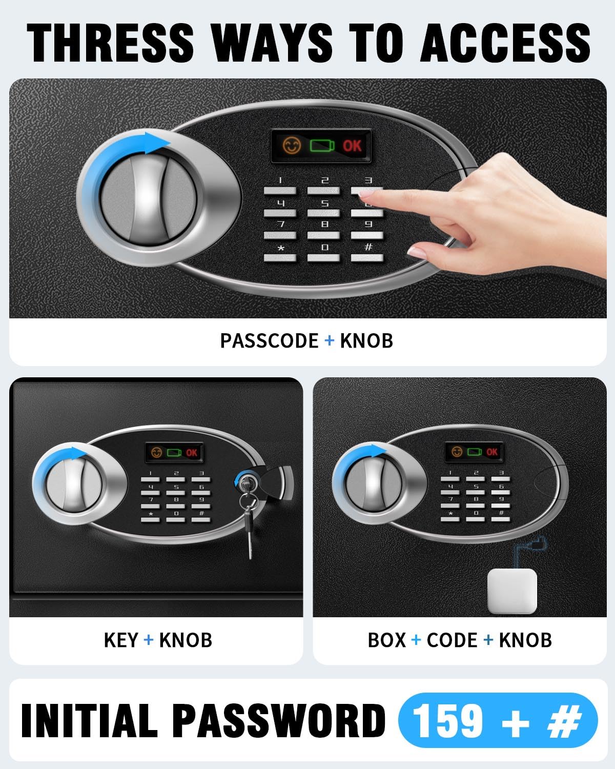 2.5 Cu Ft Large Safe Box with Fireproof Waterproof for Documents - Steel Security Personal Fire Safe with Digital Keypad, Emergency Battery Box & Combination Lock, Safety Box for Valuables Money Cash