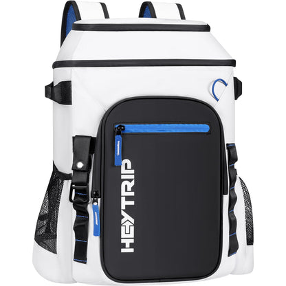 Heytrip Cooler Backpack 36 Cans Insulated Cooler Bag, Keep Freeze for 20 Hours, Waterproof & Leak-Proof Cooler with Multi-Compartments(White)