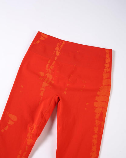 AUROLA Serpent Snake Seamless Scrunch Workout Leggings for Women,Girls Squat Proof Ribbed Thick Active Gym Pants,Halloween Orange,L