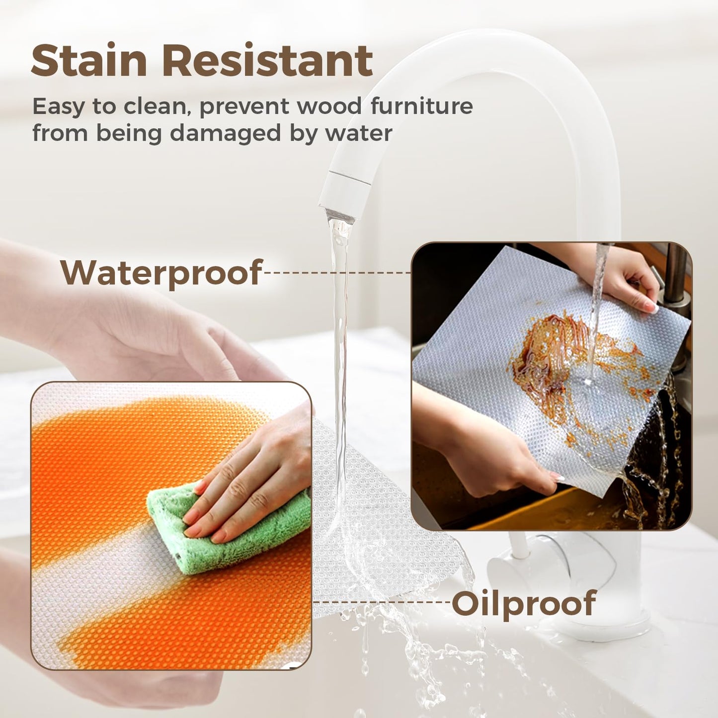 ALIUNI 100% EVA Shelf Liner for Kitchen Cabinet, 12" x 240" Drawer Liners Non Adhesive Non Slip Waterproof Plastic Paper, Dresser Pantry Bathroom Refrigerator Protector, Clear