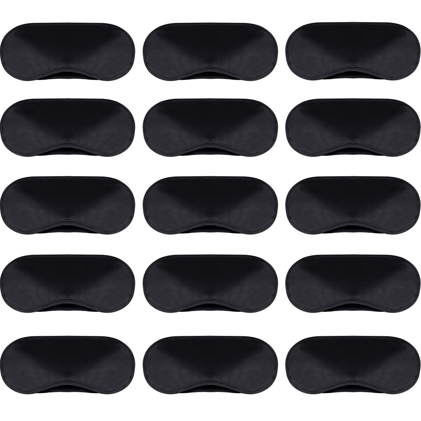 Hicarer 15 Pack Eye Mask Sleeping Blindfold Soft Eye Shade Cover with Nose Pad and Adjustable strap for Travel Sleep, Black