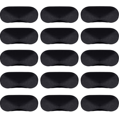 Hicarer 15 Pack Eye Mask Sleeping Blindfold Soft Eye Shade Cover with Nose Pad and Adjustable strap for Travel Sleep, Black