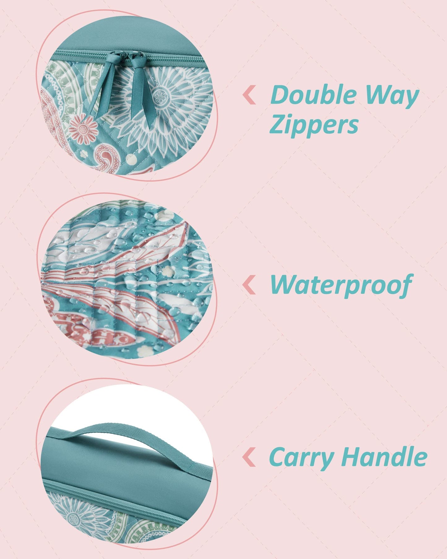 BAGSMART Quilted Packing Cubes for Travel, 6 Set Packing Cubes for Suitcases, Lightweight Travel Cubes (1 L+3 M+1 S+1 Shoe Bag) Suitcases Organizer