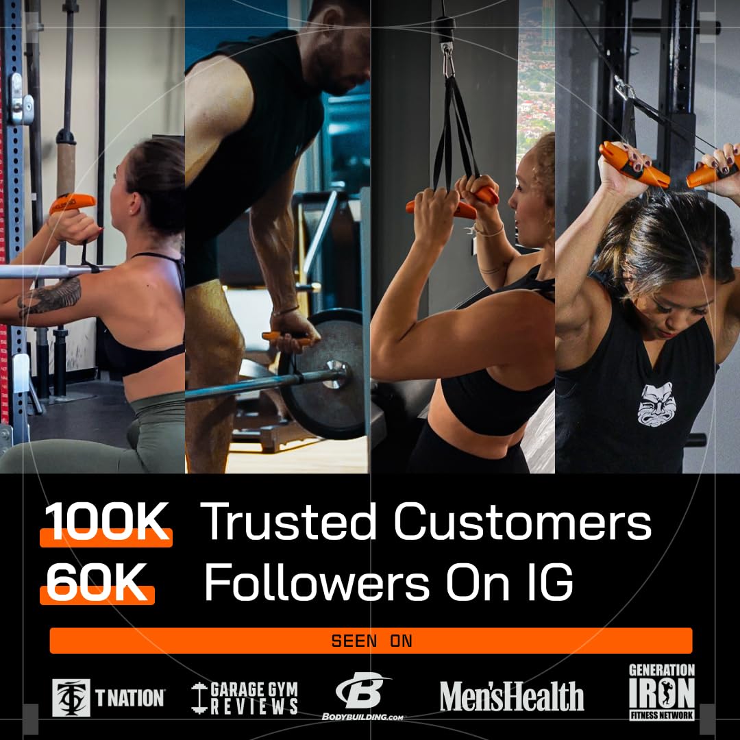 Angles90 Grips - The Original Gym Pull Up Grip Handles | Gym Handles - Lat Pulldown Attachments - Perfect Grips for T-bar Row, Cable Machine, D Handle - Grip Strength Trainer - Gym Equipment - Lat Bar