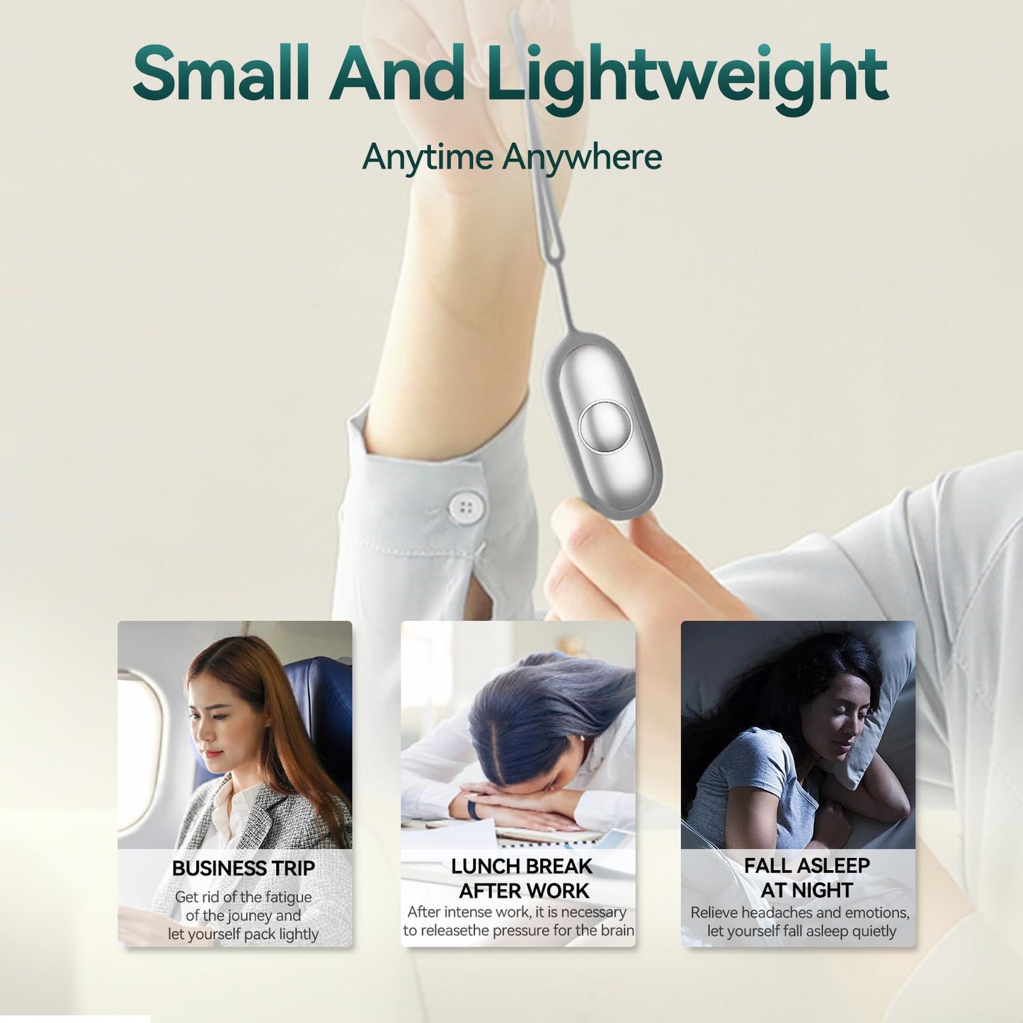 Cahot Sleep Aid Device, Micro-Current Sleep Instrument Device, Portable Rechargeable Sleep aid Improve Deep Sleep (Silver)